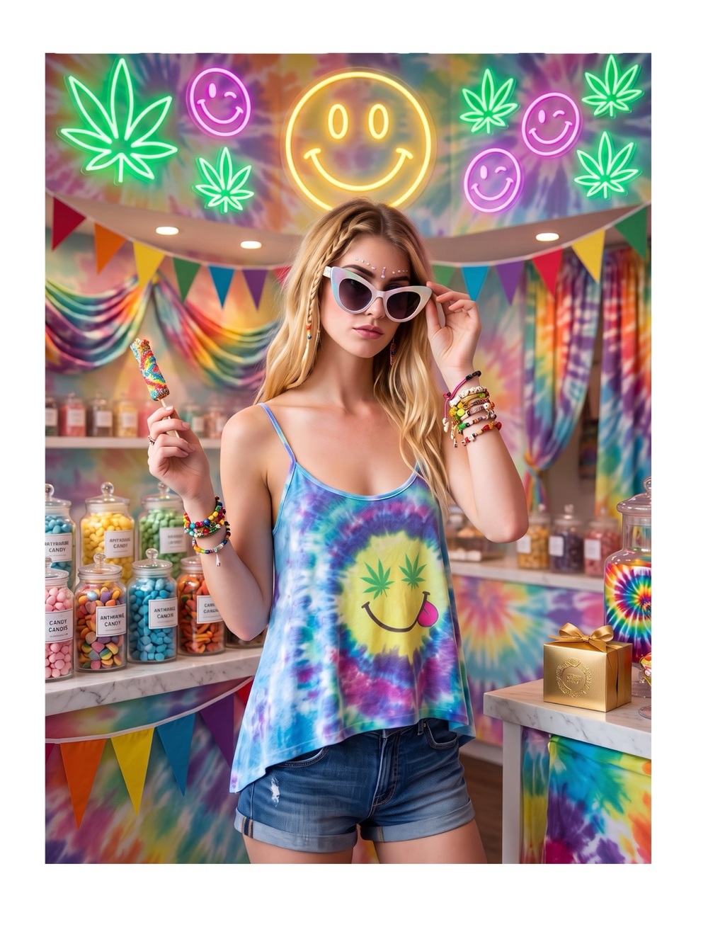 VHTF: Wildfox ☻︎ Trevor Weed Cami Spaghetti Strap Swing Tank Top ☻︎ High Dye ☻ S